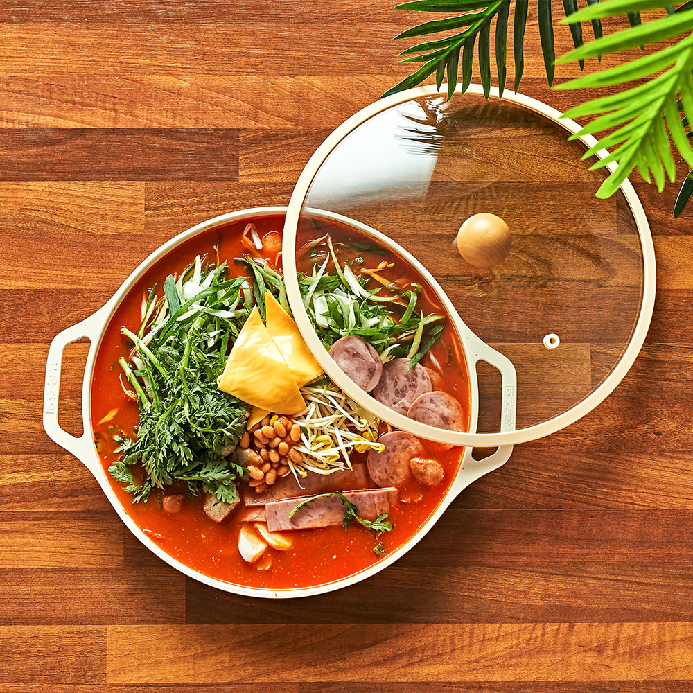 [Mytem] Dono IH Ceramic Coated Color Griddle 30cm with Glass Lid - Image 2