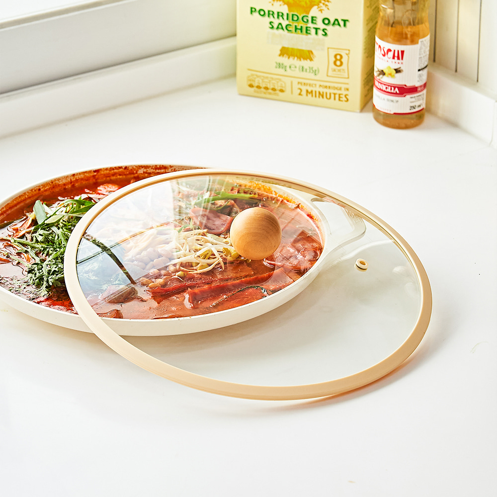 [Mytem] Dono IH Ceramic Coated Color Griddle 30cm with Glass Lid - Image 5